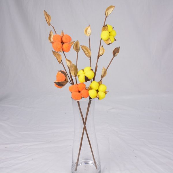 2019 Artificial Cotton Boll Flower Branches Filler Floral Fake
