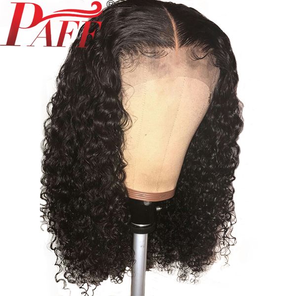 

paff silk base lace front human hair wigs 4*4 natural color curly brazilian remy hair silk with baby hair, Black;brown
