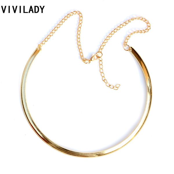 

vivilady gold color torques necklace women african costume collar summer chain jewelry gifts, Silver