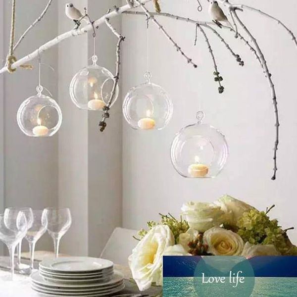 Bola Clear Pendurar Vidro Globo Forma Vaso Flor Flor De Terrarium Vaso Recipiente Micro Paisagem Casamento Casa Decoração