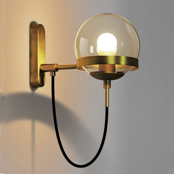 

modern glass wall lamp nordic black gold wall sconce light fixtures industrial decor home lighting stairs led indoor lamps