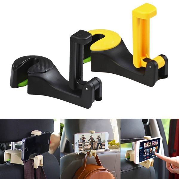 

car headrest hook with phone holder seat back hanger for bag handbag purse grocery cloth