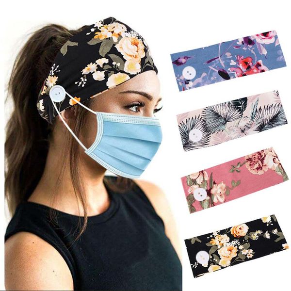 

yoga hair bands 2pcs soft earmuff headband with button for mask outdoor sweat-absorbent and quick-drying headwear accessories