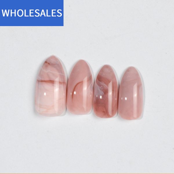 

whs- marble stiletto fake nails tip 24pcs, Red;gold