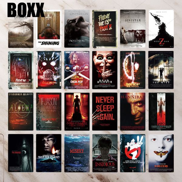 

триллер фильм металлический плакат мемориальная доска металл винтажный фильм ужасов металлическая жестяная вывеска декор стен для бара паба