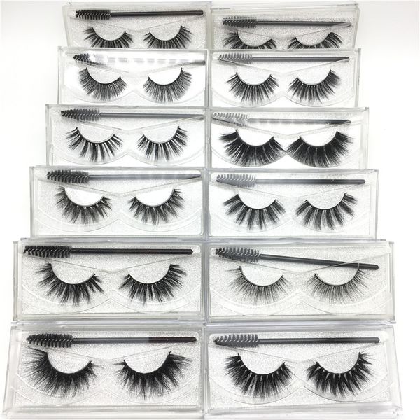 

3d mink eyelash false eyelashes natural long fake eyelash extension with portable eyelashes brush thick faux 3d mink eyelashes eye makeup
