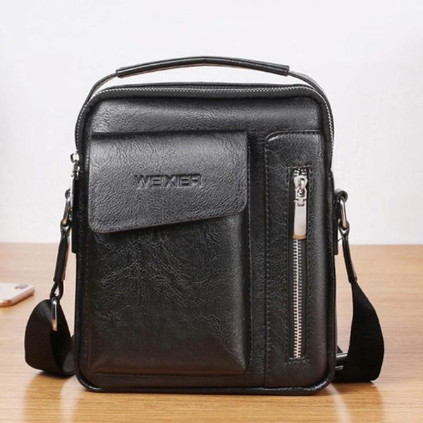

men bag 2020 new fashion crossbody leather messenger bag men vintage casual shoulder bags zipper man handbags tote male