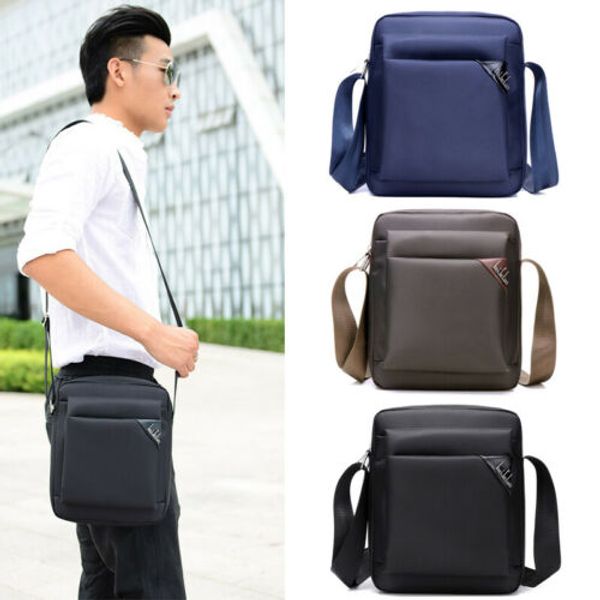 

2019 new casual oxford bag men shoulder bag messenger crossbody handbag briefcase black wide adjustable strap