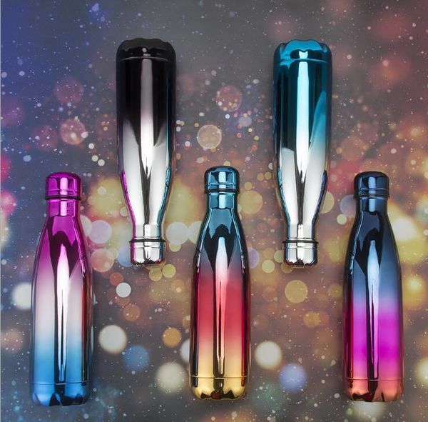 

new 500ml stainless steel two-layer vacuum gradient ramp electroplated coke bottle thermos cup water bottle outdoor home office dhl free