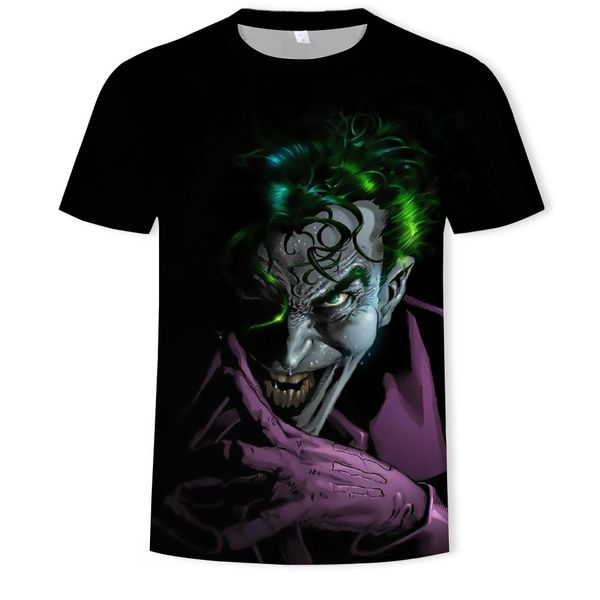 

mens designer european-sized clown 3d digital printed t-shirt, White;black