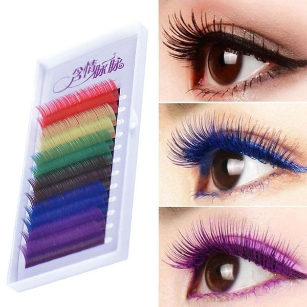 

color eyelash extension soft mink material light natural fashion false eyelash colorful extension rainbow color party eyelashes