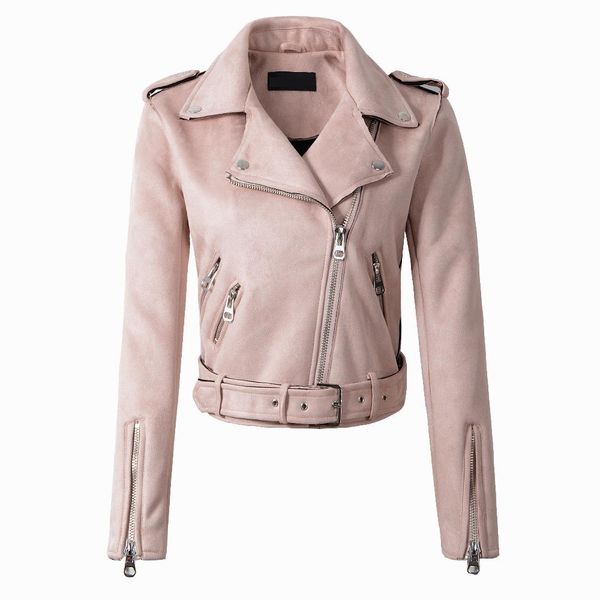 

2018 new arrial women autumn winter suede faux leather jackets, Black