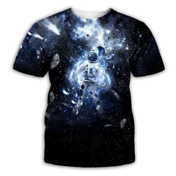 

2020 fashion men s luxury mens designer t shirts t shirt tshirt starry sky astronaut courage 3d printer mens clothes clothing tee shirt, White;black
