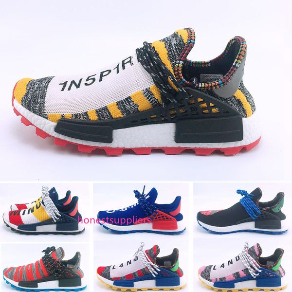 

2019 wholesale pharrell williams human race holi mc solar pack sneaker men s & women s lover running fashion sport shoes size36-47