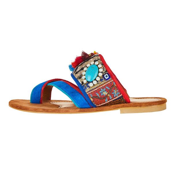 

sagace 2020 woman flip flops ethnic characteristic beach open toe flat bottom women flip-flops outdoor slipper summer