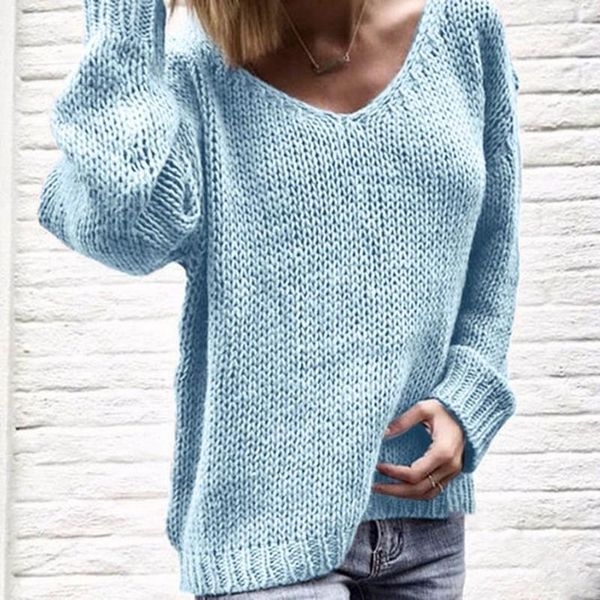 

fashion women v neck knitted sweaters autumn winter loose pullovers knitwear 2019 new jumper pull femmel sweater, White;black