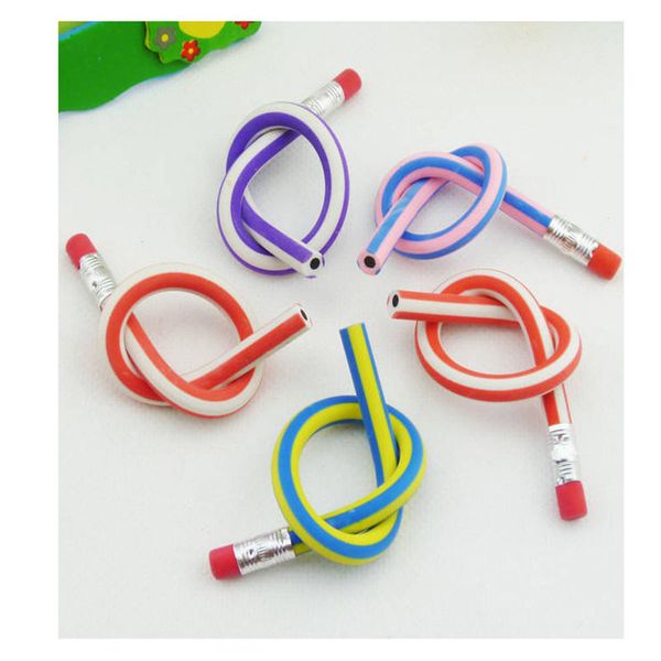 

100шт красочный мягкий карандаш flexible смешные канцелярские детские игрушки pen unbreakable офис школа bend пластиковые письменный пластик