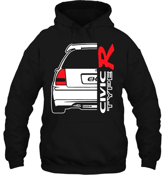 

men hoodie classic japanese car fans civic ek9 type r women streetwear, Black