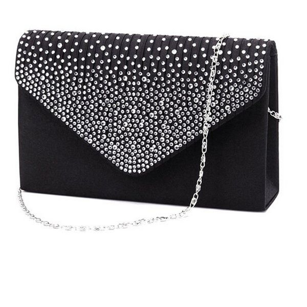 

ladies evening satin bridal diamante ladies clutch bag party prom envelope shoulder crossbody bags bolsa feminina