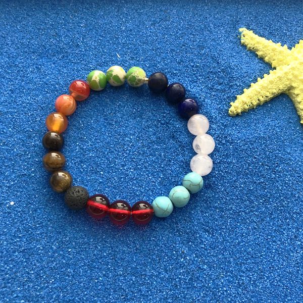 

simple basic beaded bracelet natural stone beads mixed color bracelet for women 2019 daily date gift friendship, Black