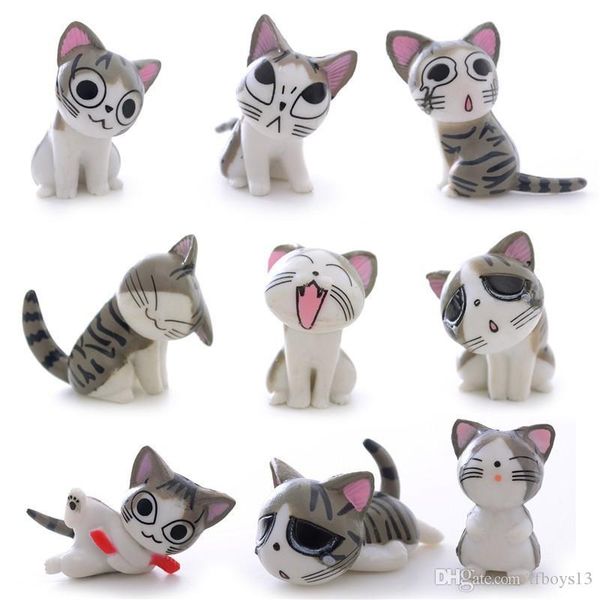 

lxh home decor 5 styles 9pcs cartoon mini chi's cats boys kids collection sweet home cat pvc action figures dolls toy christmas gifts