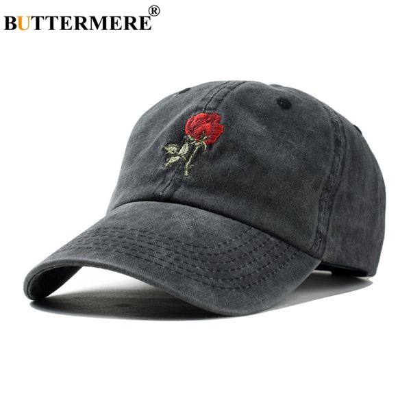 

buttermere rose baseball cap embroidery women washed baseball cap black female adjustable korean dad hat ladies hats spring 2019, Blue;gray