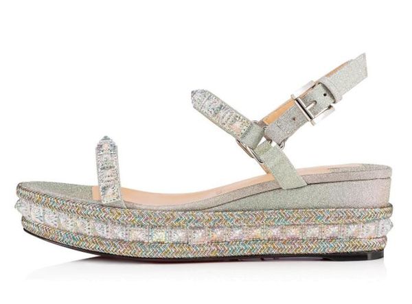 

summer ladies high heels red bottom shoes for women's pyradiams platform sandals wedges women pumps party wedding dress eu43, Black