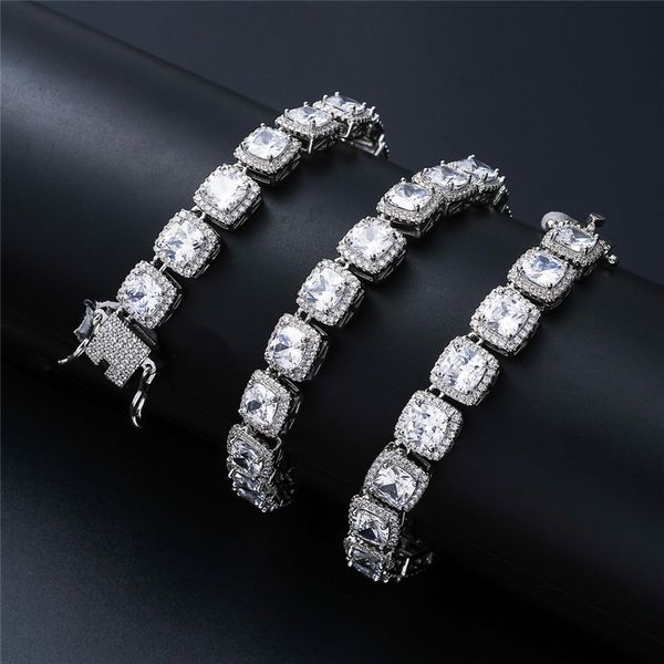 

10mm 7inch 8inch iced out cz tennis bracelet bling chain bracelet for men jewelry hip hop punk jewelry, Black