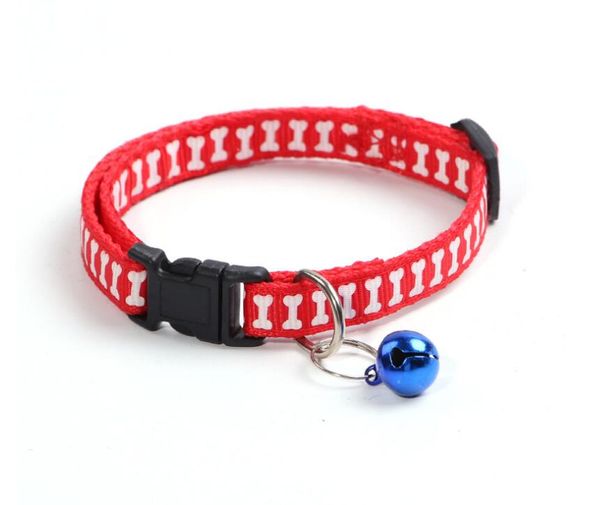 

bone pattern 10pcs/lot 19-31cm length blue cloth pet dog cat collars with bell