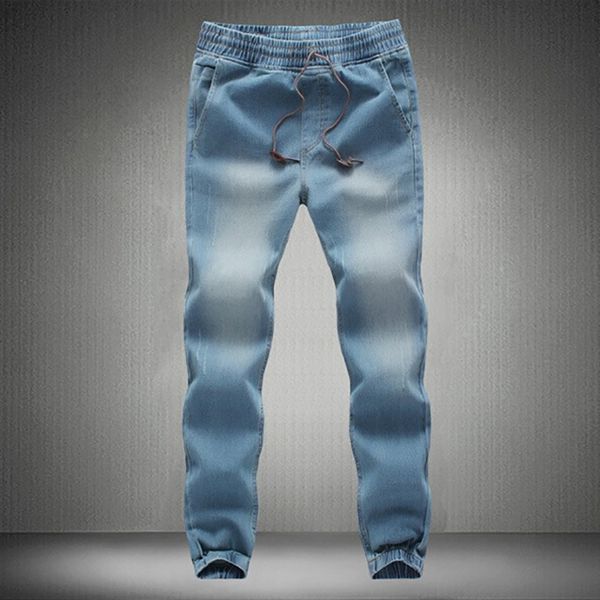 

men's jeans 2021 denim men cotton fit drawstring pants sweatpants trousers plus size ~5xl blue cargo