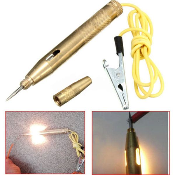 

mayitr durable car electrical tester dc 6-24v copper auto voltage circuit test pen pencil with probe car diagnostic testing tool