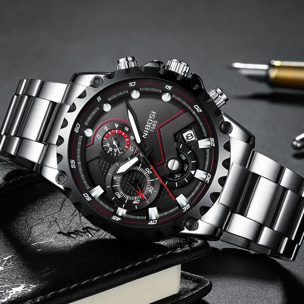 Relogio NIBOSI Masculino Uhr Männer Top Marke Luxus Sport Armbanduhr Chronograph Militär Edelstahl Wacth Männlich Blau Uhr schön