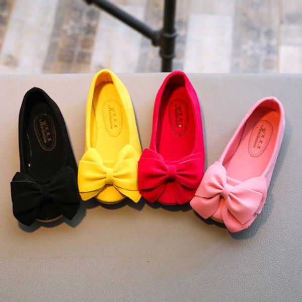 

fancy 1-6y toddler kid baby girl shoes bow flat casual single shoes soft slip-on princess party, Black;red