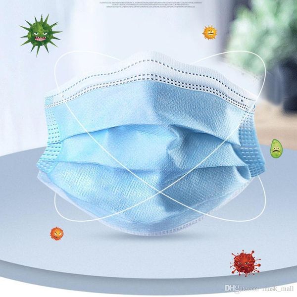 

in stock fda ce certificati 3 layers disposable dustproof face mouth mask windproof pm2.5 anti-fog outdoor safety masks home bacteria proof