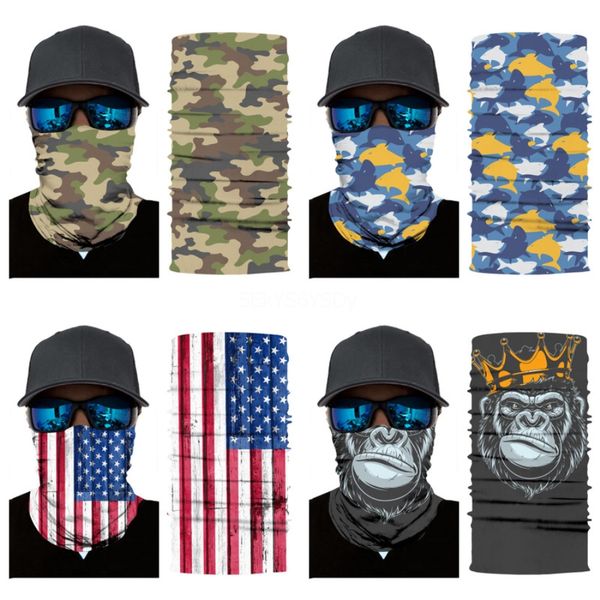 

motorcycle bandana hiking scarves summer ice silk triangle skull scarf sunscreen mask men women outdoor sports riding magic turban#939, Blue;black