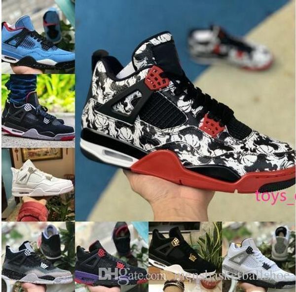 

new 2019 4 tattoo jack travis shoe x mens basketball shoes sell 4s houston white cement raptors royalty sneakers