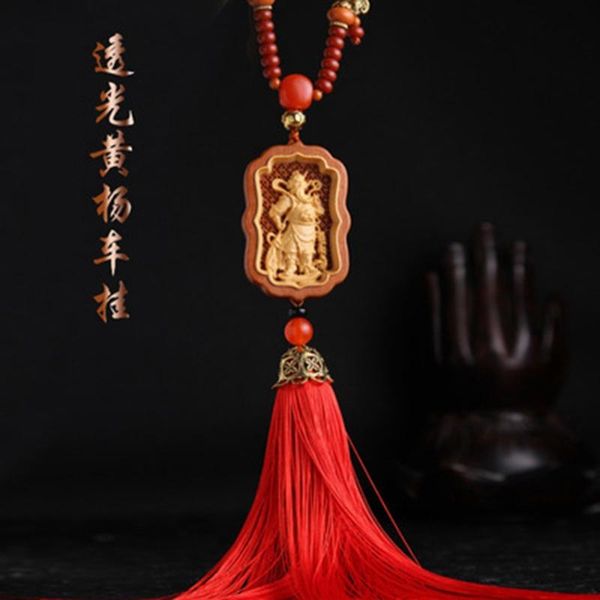 

car pendant zhongyi guangong boxwood car pendant entry and exit safety gifts ornament fashion