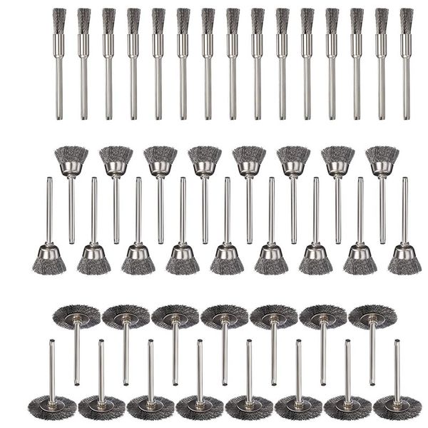 

90pcs wire brushes set steel wire wheels pen-shape bowl-shape t-shape brushes set accessories for dremel rotary tools