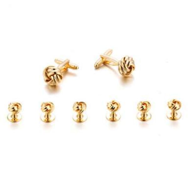 

латунь узел запонки воротник шпильки 8 шт. набор мужчины ювелирные изделия высокое качество смокинг запонки, Silver