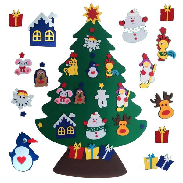 

children felt christmas tree diy toys with 25pcs ornament for christmas decoration