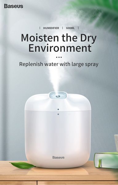 

baseus humidifier aroma diffuser difusor for home office 600 ml large capacity air humidifier humidificador with led lamp