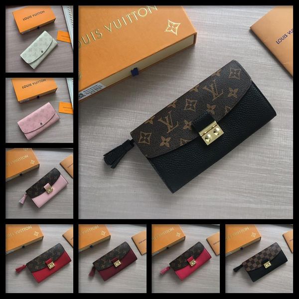 

19fw women long wallet leather women's purse and wallet design lady party clutch female card holder carteras bolsos de mujer 2020 yecq4, Red;black