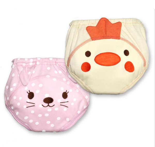 

2pcs baby infant waterproof training pants cotton toddler training nappy cover diaper reusable washable cartoon cute animals