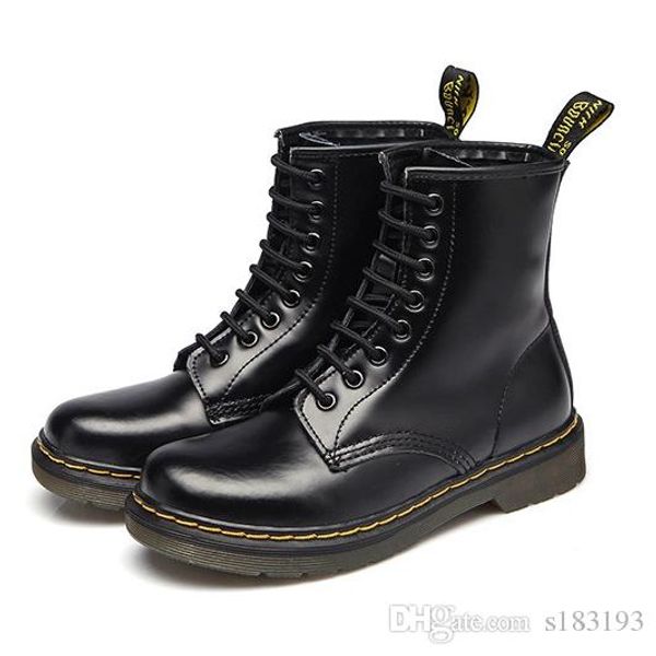 

модельер bootie детские осенне-зимний мотоцикл плоские низком каблуке британский мартин сапоги женские кожаные трубки кожаные сапоги, Black