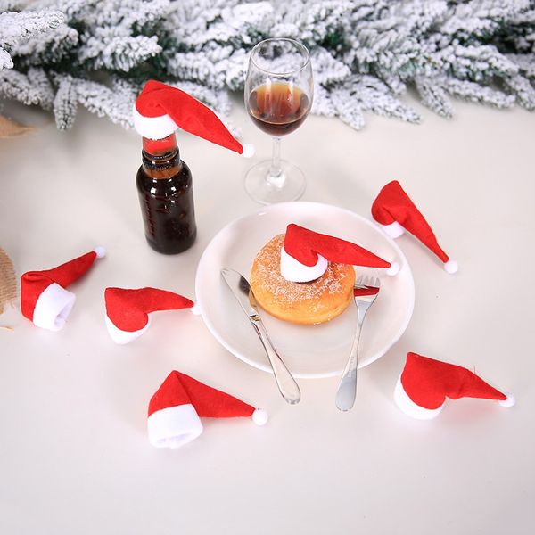 

christmas hats christmas silverware holder pockets knife spoon fork bag wine bottle cap er candy party cover decorations