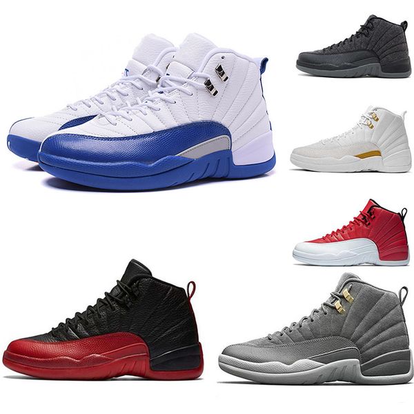 

designer shoes 12 casual shoes mens chicago navy bulls 12s sneakers ovo white gym red master trainers unc sport shoes size 7-12, Black