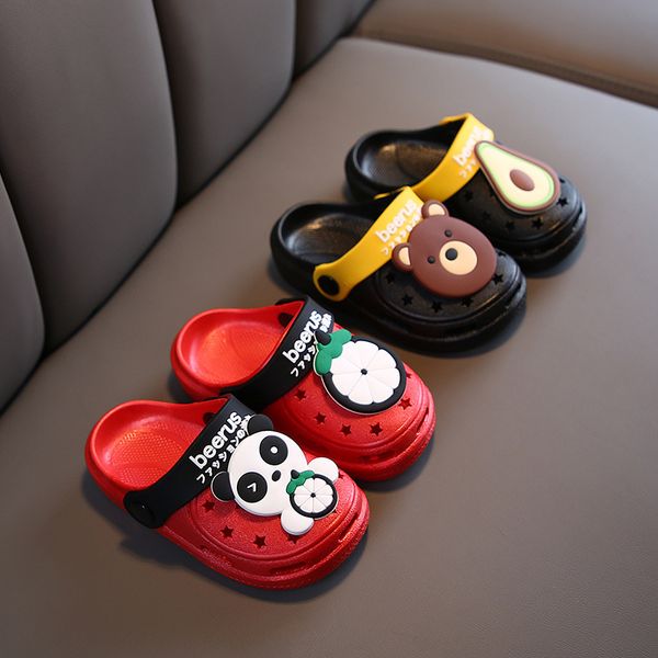 

baby summer sandals slides beach casual kids children sandals first walker girls boys loafers, Black;red