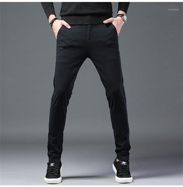 

mens straight pants fashion spring autumn solid color mens pants casual 2020 luxury designer clothes designer, Black