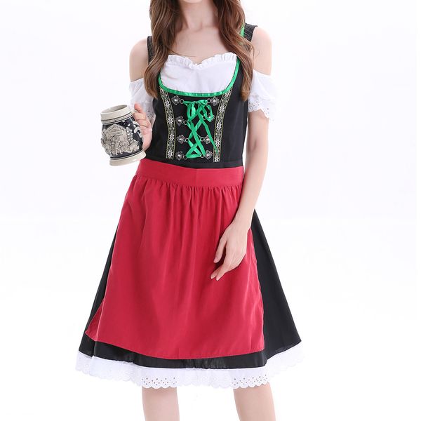 

summer dress women vintage party night dress beer maid's festival dresses cosplay costumes sundress clothes, Black;gray