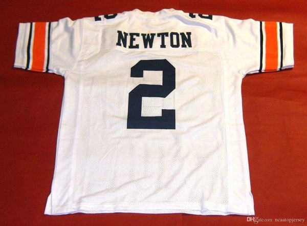 

retro #2 cam newton custom jersey heisman white mens stitching college size s-5xl football jerseys, Black;red